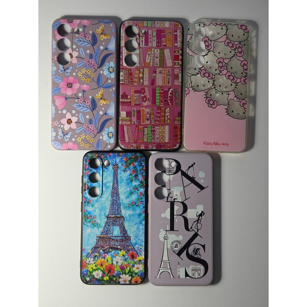 Samsung Galaxy S23โ Case Bundle 5pc Hello Kitty Paris Eiffel Tower Floral Books